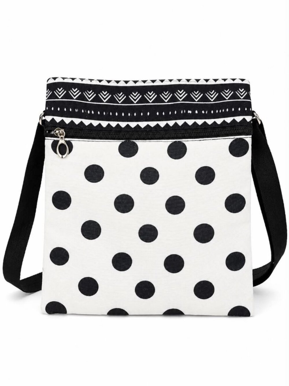 Black and White Polka Dot Crossbody Bag
